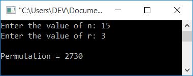 C Program to Find nCr and nPr