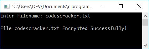 c program encrypt text file