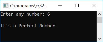 c program perfect number or not