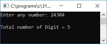 calculate number of digit in given number c