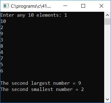 print second smallest largest c program