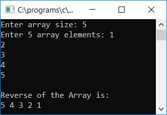 reverse array c program