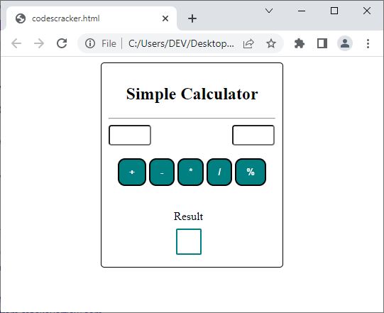 calculator output sample