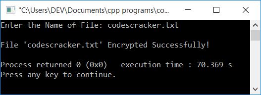 encrypt data in file c++