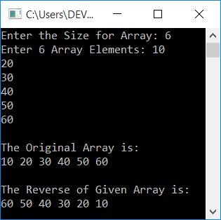 reverse an array using pointer c++
