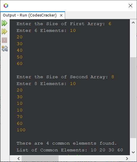 java find common elements from two arrays