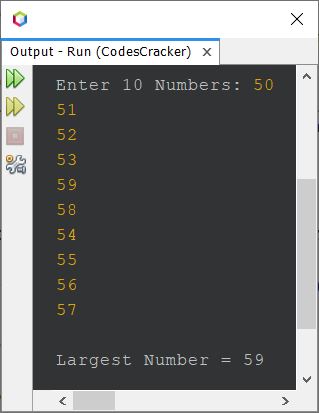 java find largest number in array