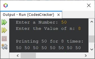 java print a number using for loop