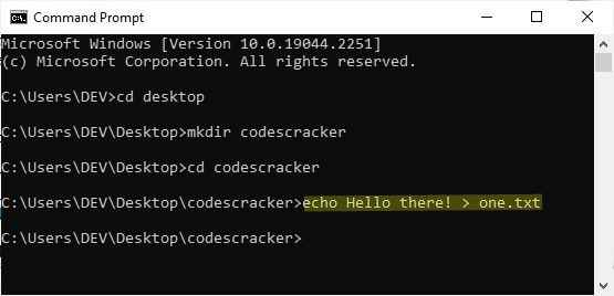 os file create operation using echo command