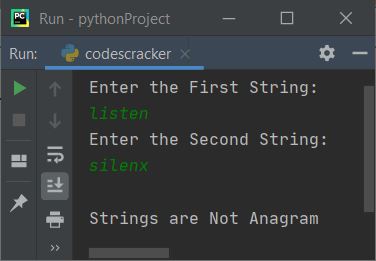 check anagram strings python