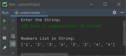 extract numbers from string python