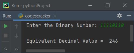 python convert binary to decimal